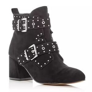 Rebecca Minkoff Logan Studded Suede Block Heel Booties size 7.5